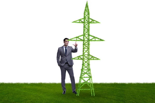Geschäftsmann im grünen Energiekonzept — Stockfoto
