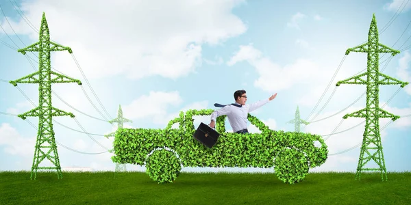 Electric car and green energy concept — Stock Photo, Image