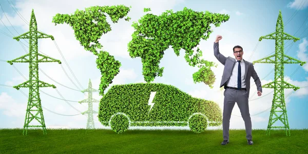 Carro elétrico e conceito de energia verde — Fotografia de Stock