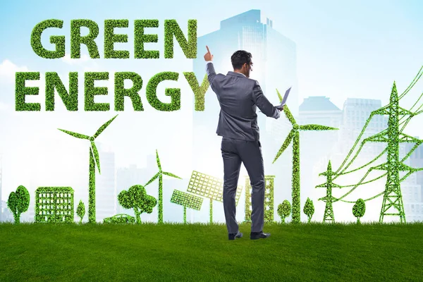 Concepto verde y ecología con empresario — Foto de Stock