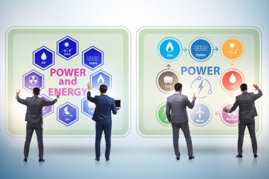 İş adamıyla enerji karışımı kavramı
