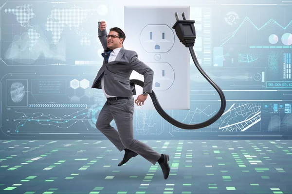 Businessman losing energy to work — Stock Photo, Image