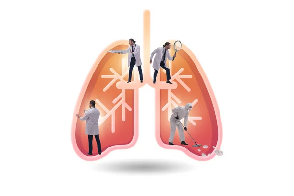 Illustration of doctors examining patient lungs — Stock Photo, Image