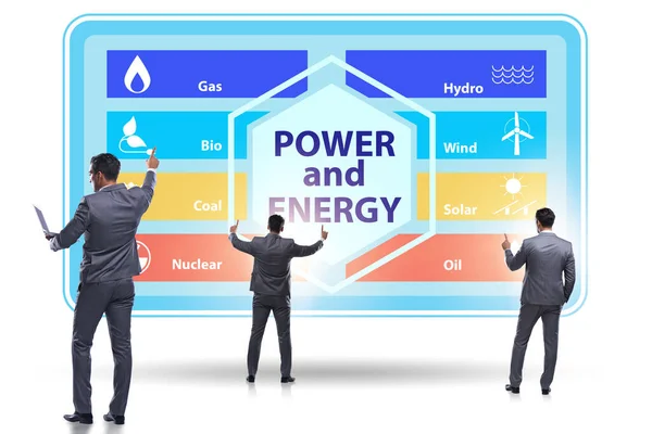 Concepto de combinación energética con empresario —  Fotos de Stock