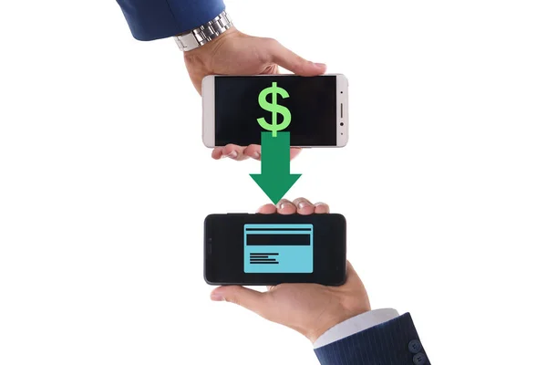 Концепція перенесення мобільних гаманців - 3d візуалізація — стокове фото