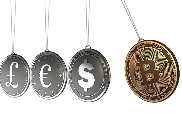 Bitcoiny w koncepcja kryptowaluty blockchain — Zdjęcie stockowe