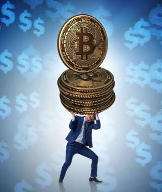 Kripto para birimi engelleme konsepti işadamı