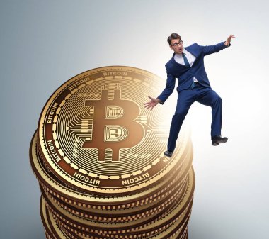 Kripto para birimi engelleme konsepti işadamı