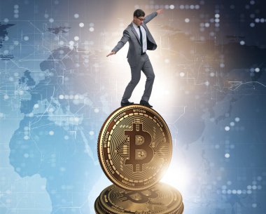 Kripto para birimi engelleme konsepti işadamı