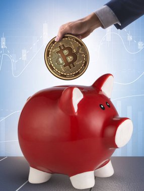 Bitcoin servet içinde iş kavramı ile kaydetme