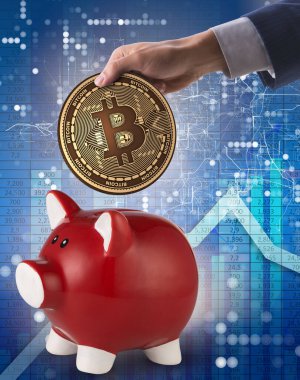 Bitcoin servet içinde iş kavramı ile kaydetme