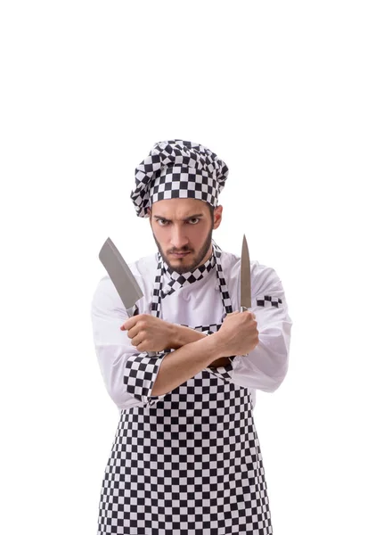 Masculino cozinheiro isolado no fundo branco — Fotografia de Stock