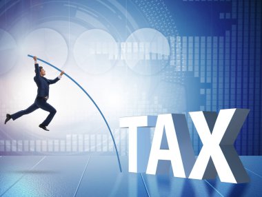 Businessman in tax evasion avoidance concept clipart