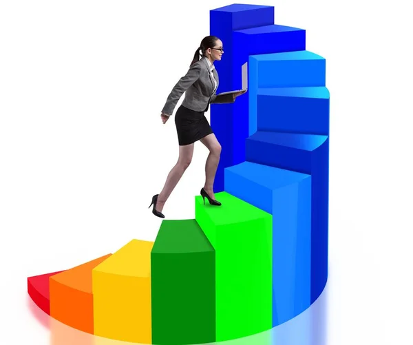 Desenvolvimento de carreira com escadas no conceito de negócio — Fotografia de Stock
