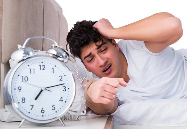 Man in bed suffering from insomnia — Stock Photo, Image