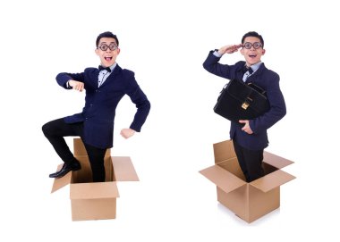 işadamı üzerinde beyaz izole kutusu