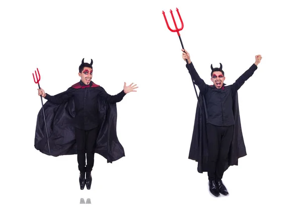 Człowiek w kostiumie diabła w koncepcji halloween — Zdjęcie stockowe