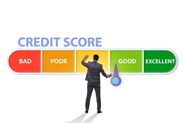 Podnikatel v konceptu kreditního skóre — Stock fotografie