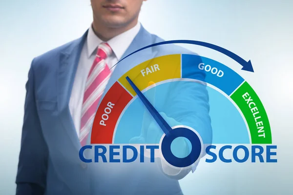 Businessman in credit score concept — Stock Photo, Image