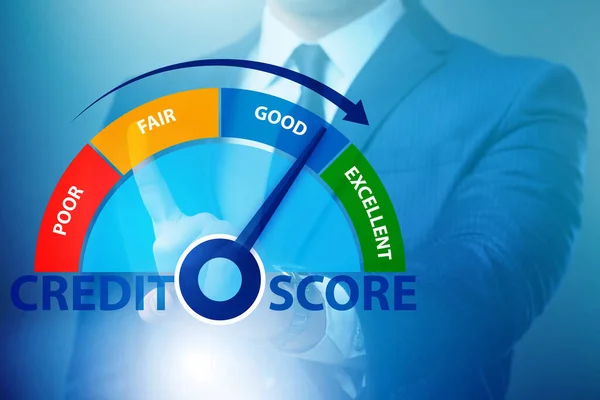 Businessman in credit score concept — Stock Photo, Image