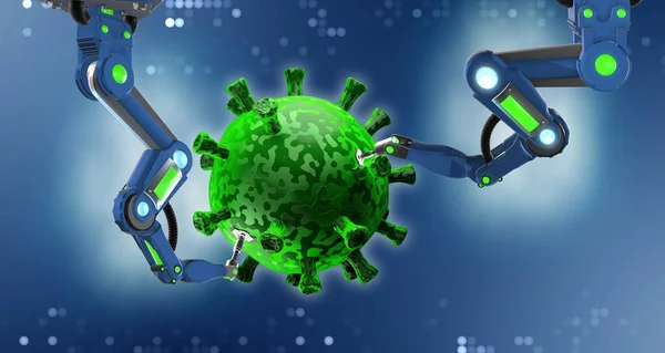 Coronavirus illustration concept - 3D απόδοση — Φωτογραφία Αρχείου