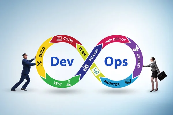 Devops szoftverfejlesztés Ez koncepció — Stock Fotó