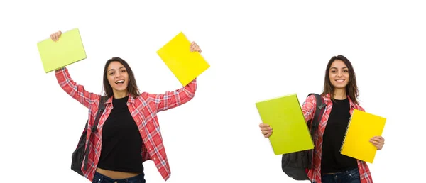 Giovane studente isolato su bianco — Foto Stock