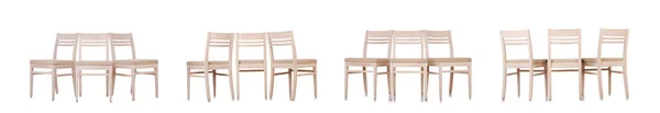 Fila de cadeiras isoladas no branco — Fotografia de Stock