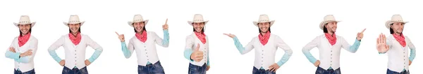 Cowboy isolato sullo sfondo bianco — Foto Stock