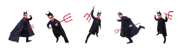 Hombre disfrazado de diablo en concepto de Halloween — Foto de Stock