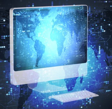 İş konseptinde bilgisayar ekranı