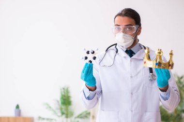 Coronavirus COVID-19 konseptinde çalışan doktor.