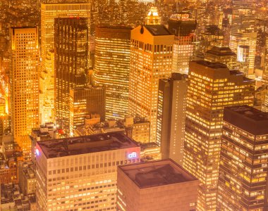 Günbatımında New York Manhattan manzarası