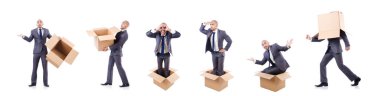 işadamı üzerinde beyaz izole kutusu