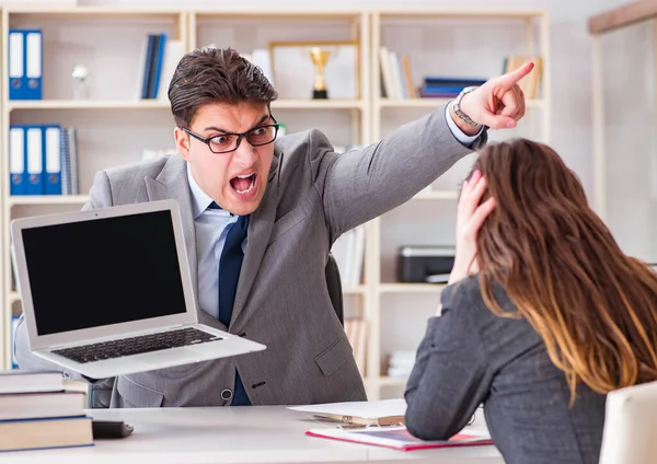 Business meeting between businessman and businesswoman — Stock Photo, Image