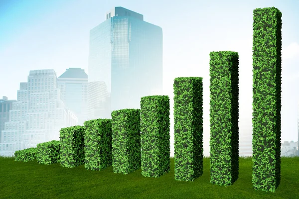 Conceito de crescimento ecológico verde - renderização 3d — Fotografia de Stock