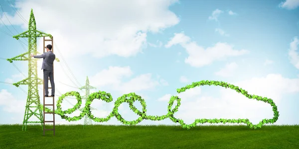 Elbil och grön energi koncept — Stockfoto