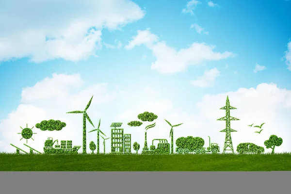 Milieu en ecologie in groen concept - 3d illustratie — Stockfoto