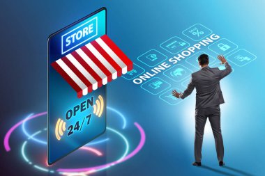 Akıllı telefonlu online alışveriş kavramı