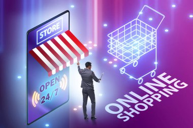 Akıllı telefonlu online alışveriş kavramı