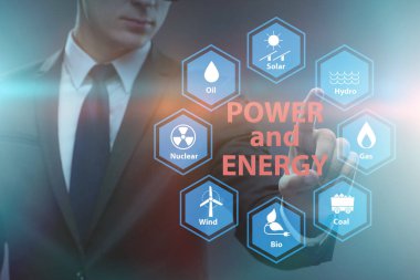 İş adamıyla enerji karışımı kavramı