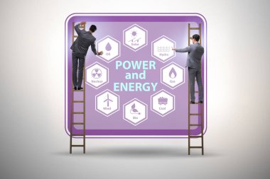 İş adamıyla enerji karışımı kavramı