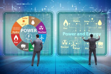İş adamıyla enerji karışımı kavramı