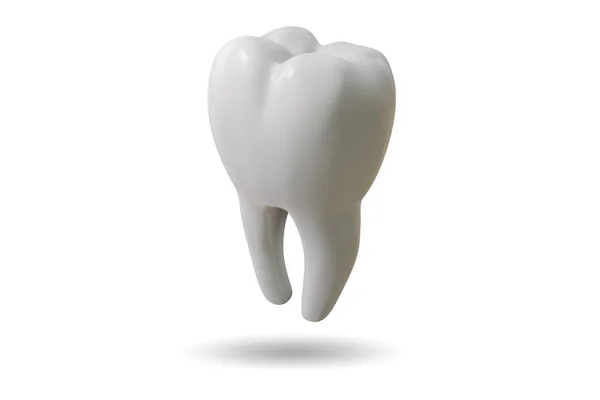 Dente bianco nel concetto dentale - rendering 3d — Foto Stock
