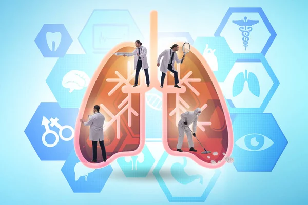 Ilustración de médicos que examinan los pulmones del paciente —  Fotos de Stock