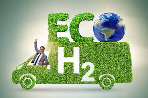 Concepto de automóvil de hidrógeno en concepto de transporte ecológico — Foto de Stock