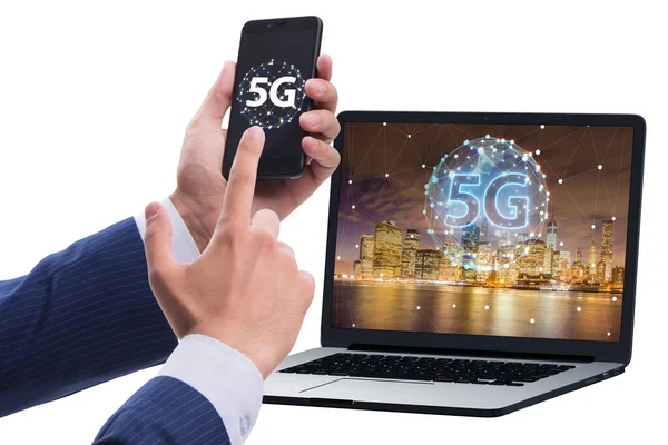 Концепция мобильной технологии 5G - высокая скорость интернета — стоковое фото