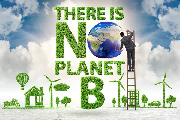 Ecologisch concept - er is geen planeet b — Stockfoto