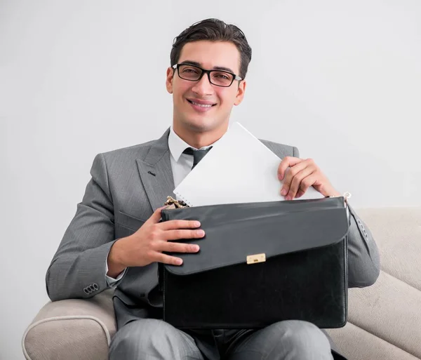 Businessman with briefcase in business concept — Stock Photo, Image