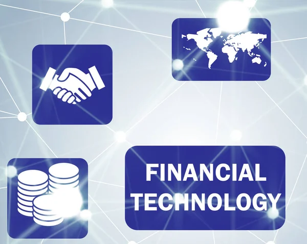 Fintech в концепции финансовых технологий — стоковое фото